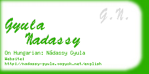 gyula nadassy business card